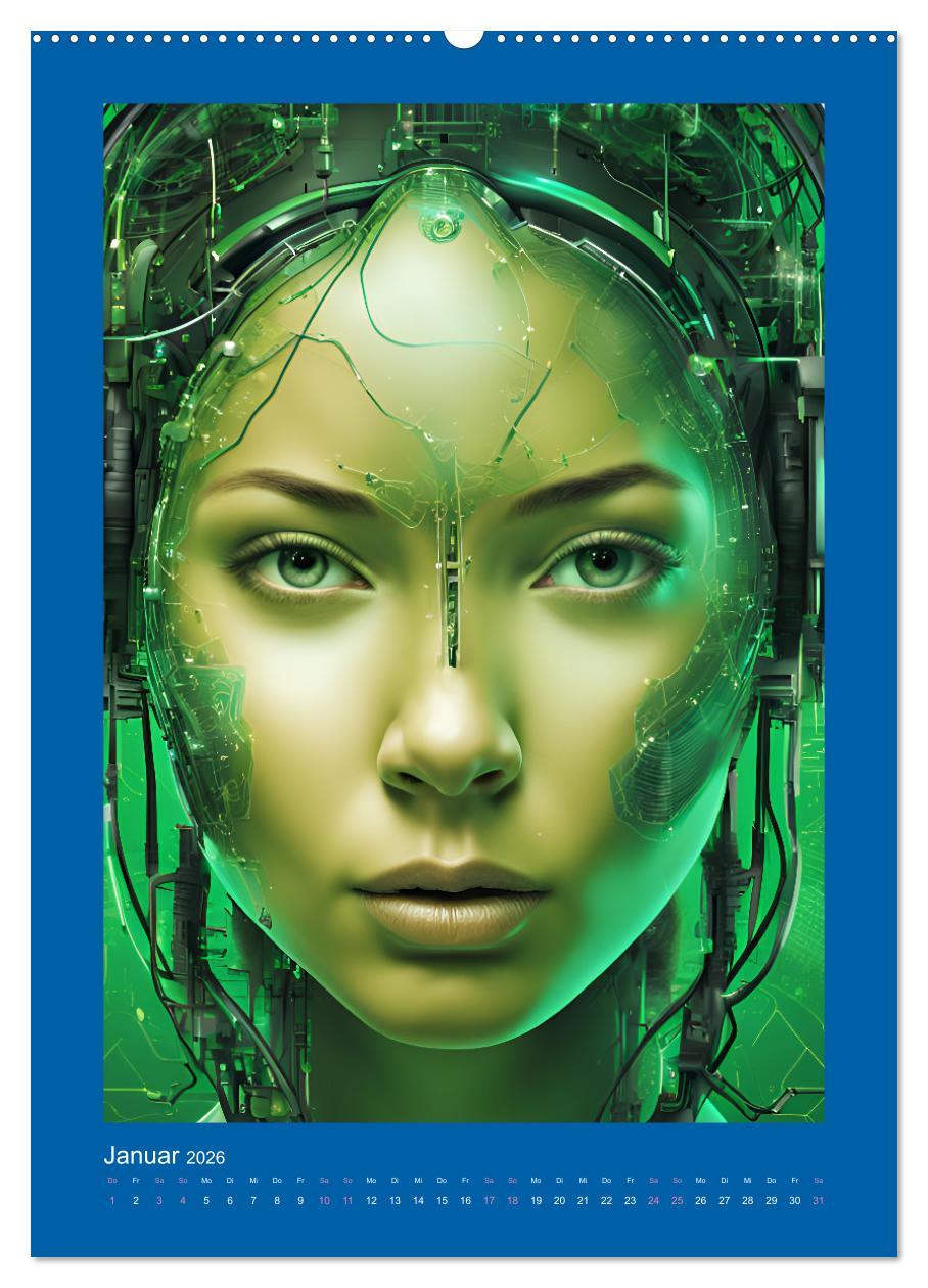 Beispielinhalt (Bild) Gesichter der Zukunft (Wandkalender 2026 DIN A2 hoch), CALVENDO Monatskalender