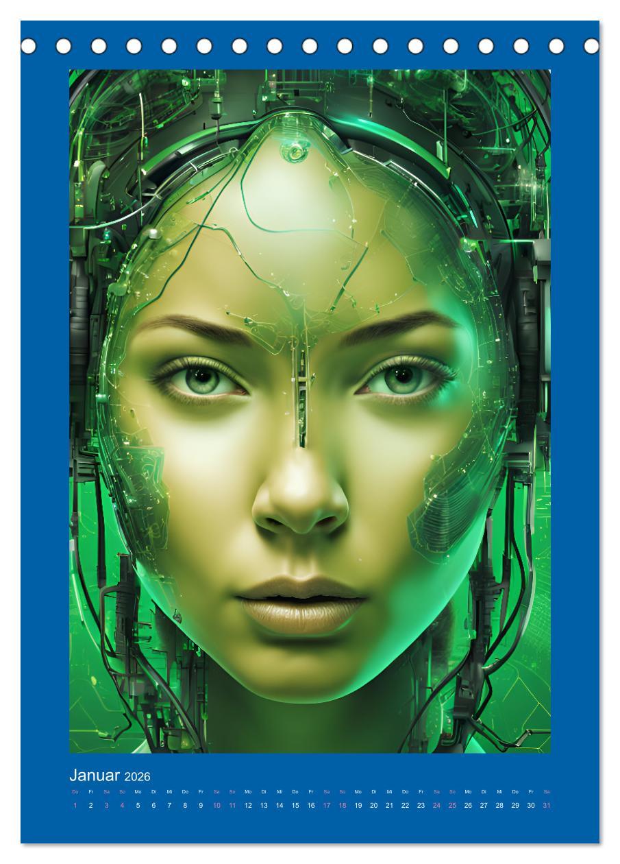 Beispielinhalt (Bild) Gesichter der Zukunft (Tischkalender 2026 DIN A5 hoch), CALVENDO Monatskalender