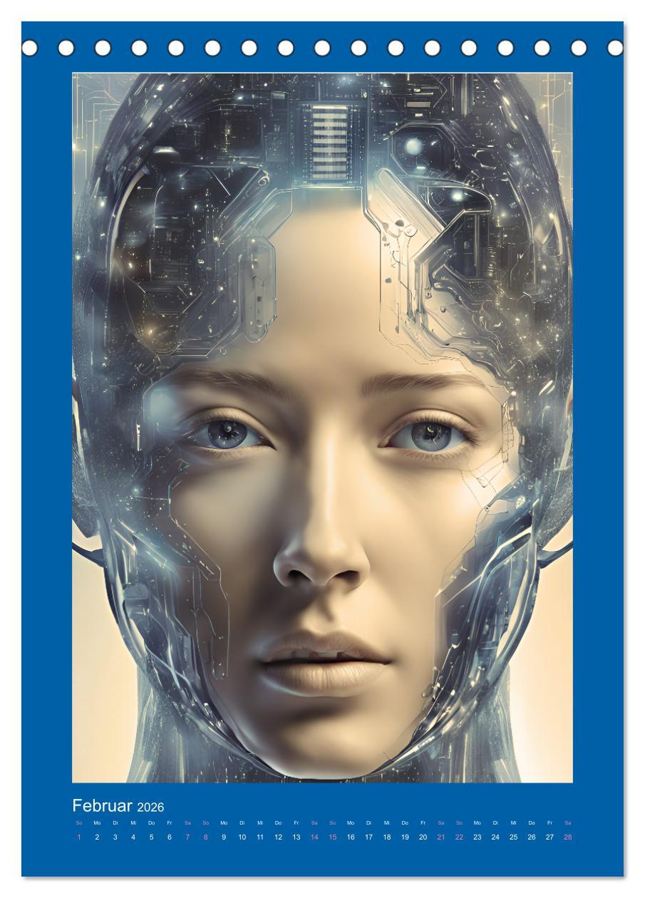 Beispielinhalt (Bild) Gesichter der Zukunft (Tischkalender 2026 DIN A5 hoch), CALVENDO Monatskalender
