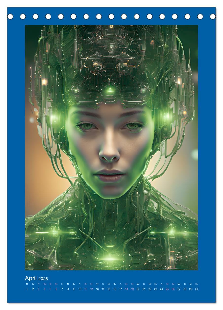 Beispielinhalt (Bild) Gesichter der Zukunft (Tischkalender 2026 DIN A5 hoch), CALVENDO Monatskalender