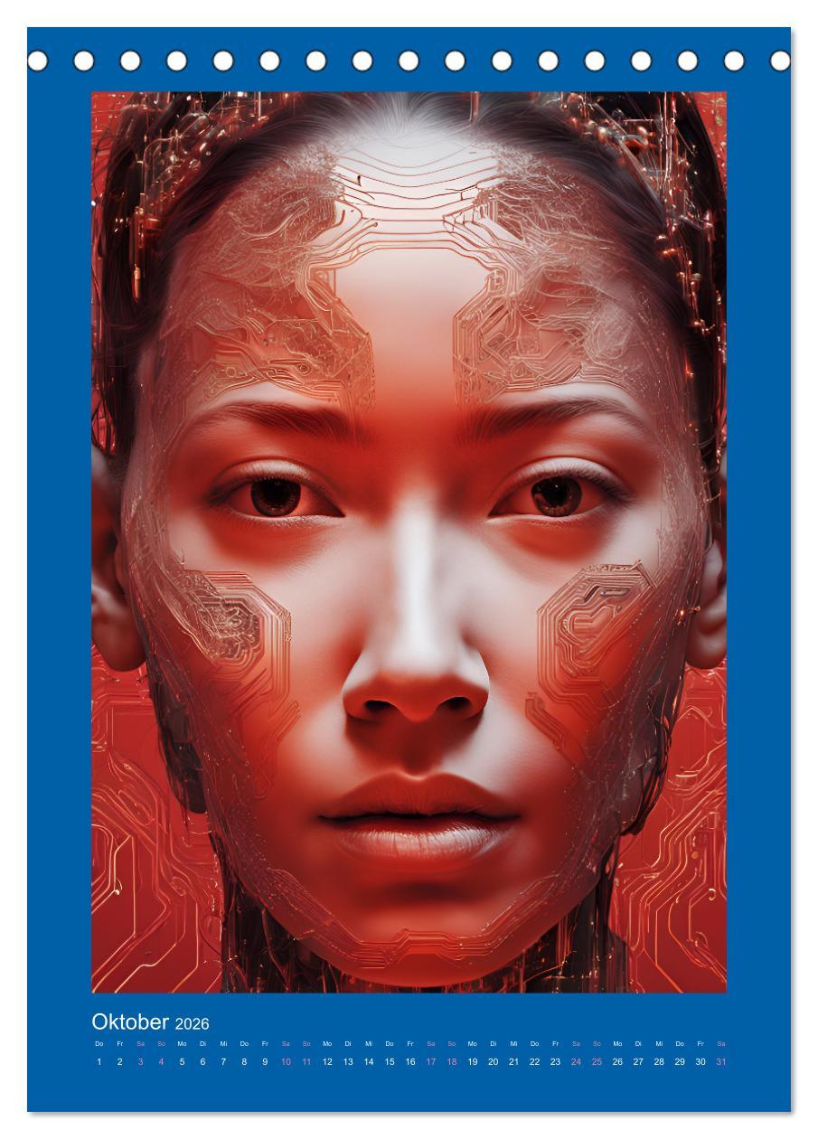 Beispielinhalt (Bild) Gesichter der Zukunft (Tischkalender 2026 DIN A5 hoch), CALVENDO Monatskalender
