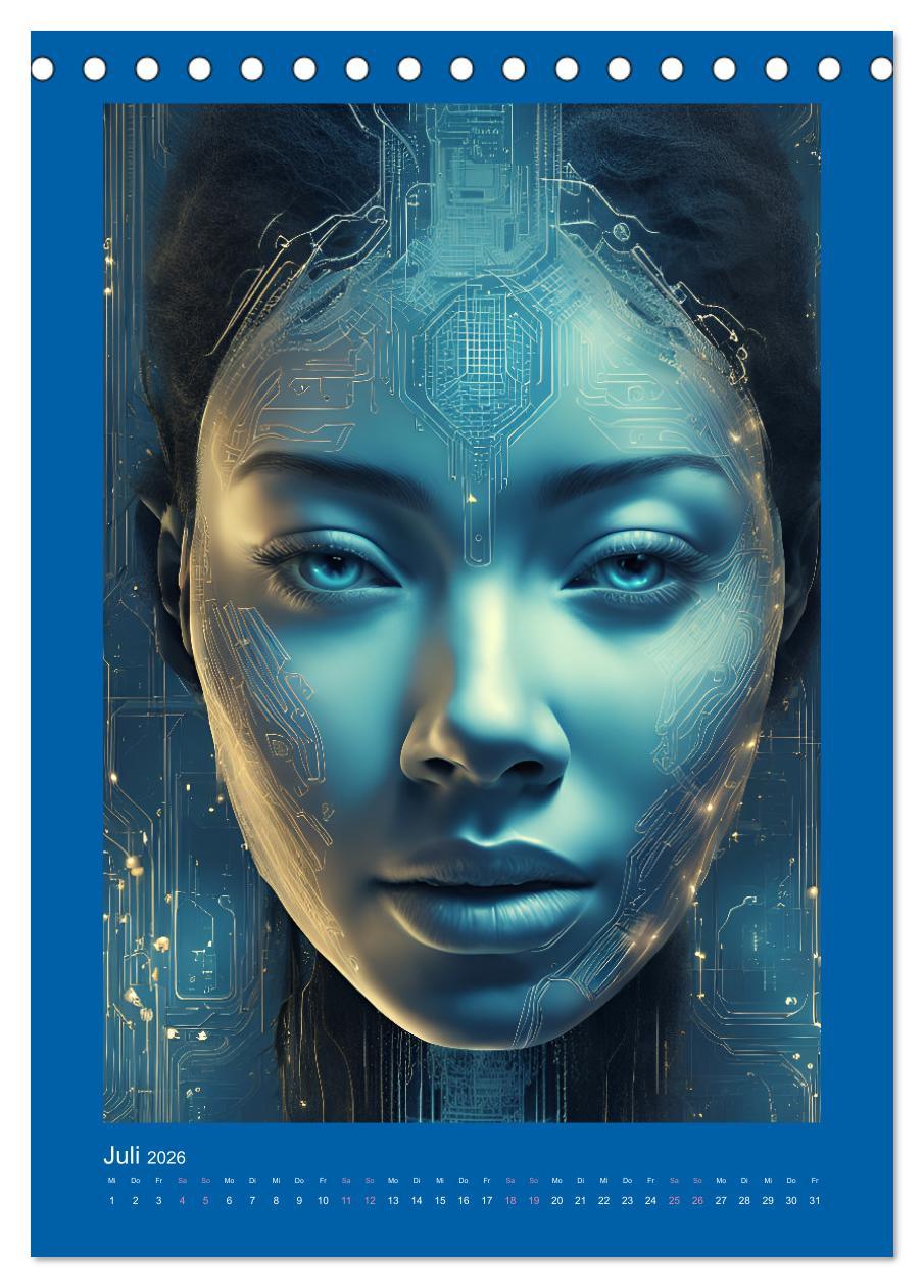 Beispielinhalt (Bild) Gesichter der Zukunft (Tischkalender 2026 DIN A5 hoch), CALVENDO Monatskalender