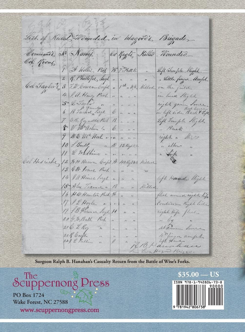 Rückseitencover Final Roll Call Confederate Losses during the 1865 Carolinas Campaign