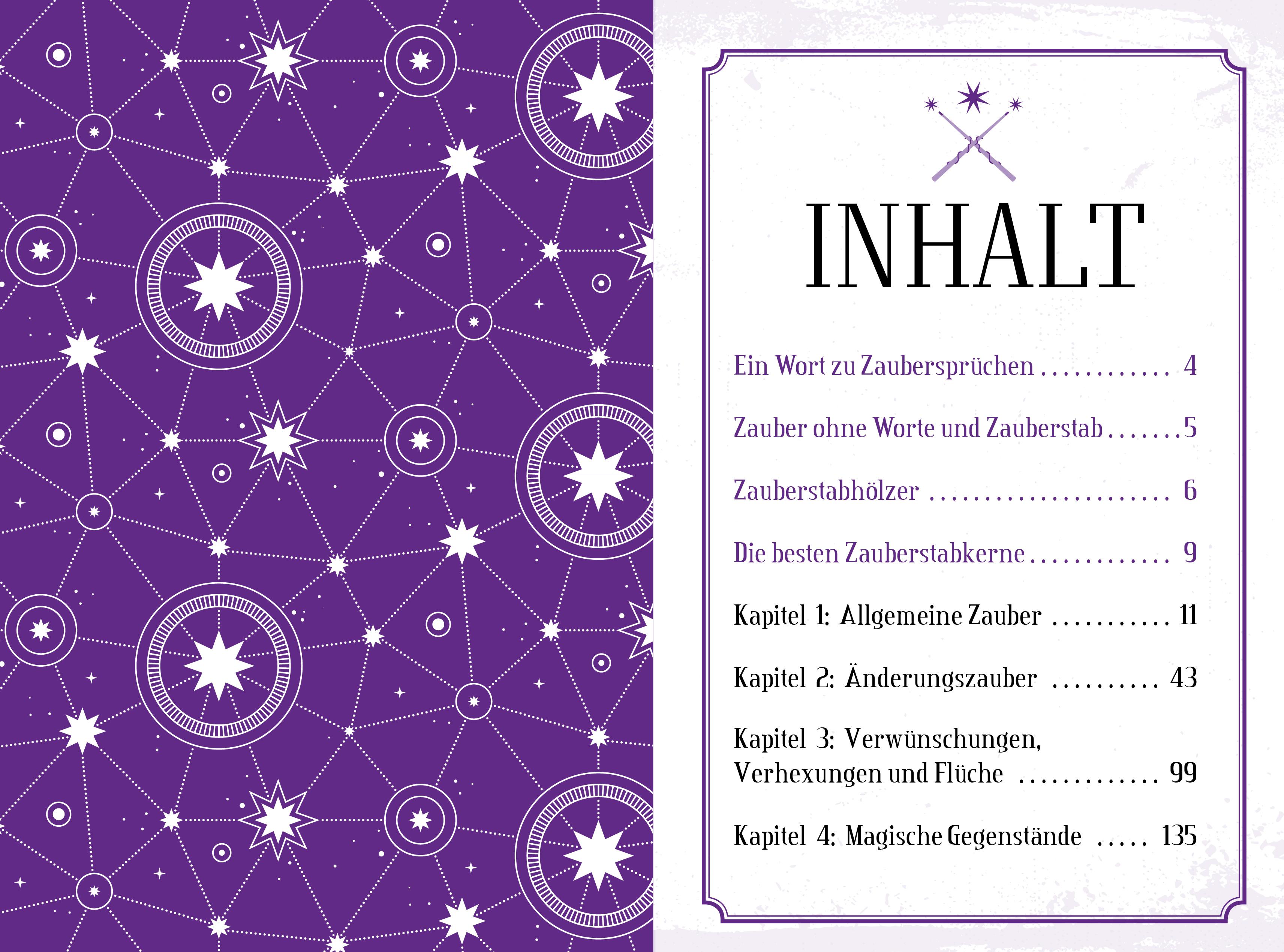 Beispielinhalt (Bild) Das große Buch der Zaubersprüche und magischen Gegenstände für Potter-Fans