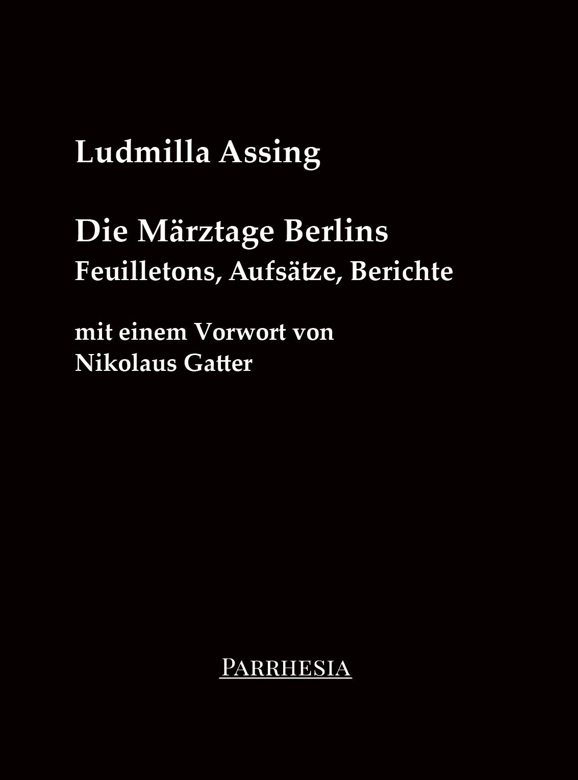 Vorderes Coverbild Die Märztage Berlins