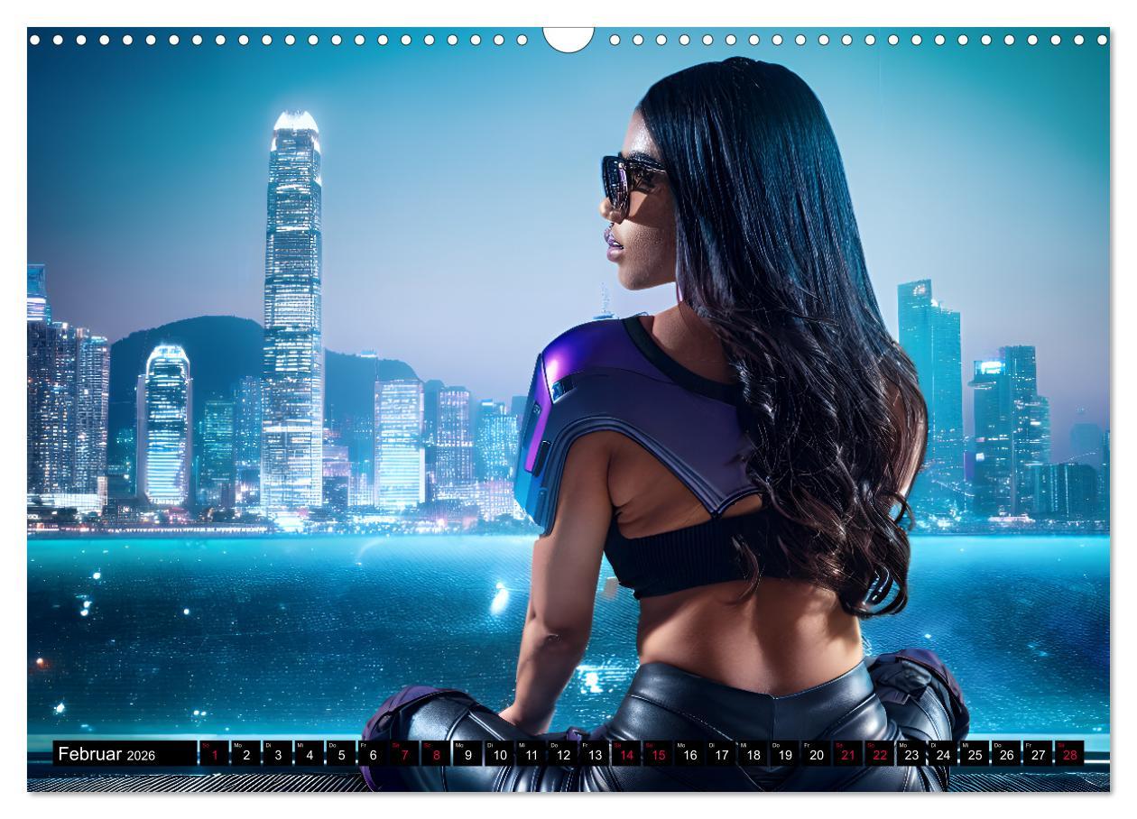 Beispielinhalt (Bild) Cyberpunk (Wandkalender 2026 DIN A3 quer), CALVENDO Monatskalender