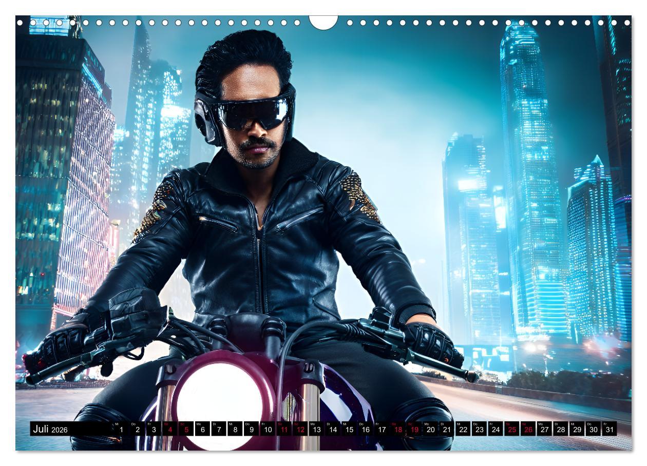 Beispielinhalt (Bild) Cyberpunk (Wandkalender 2026 DIN A3 quer), CALVENDO Monatskalender