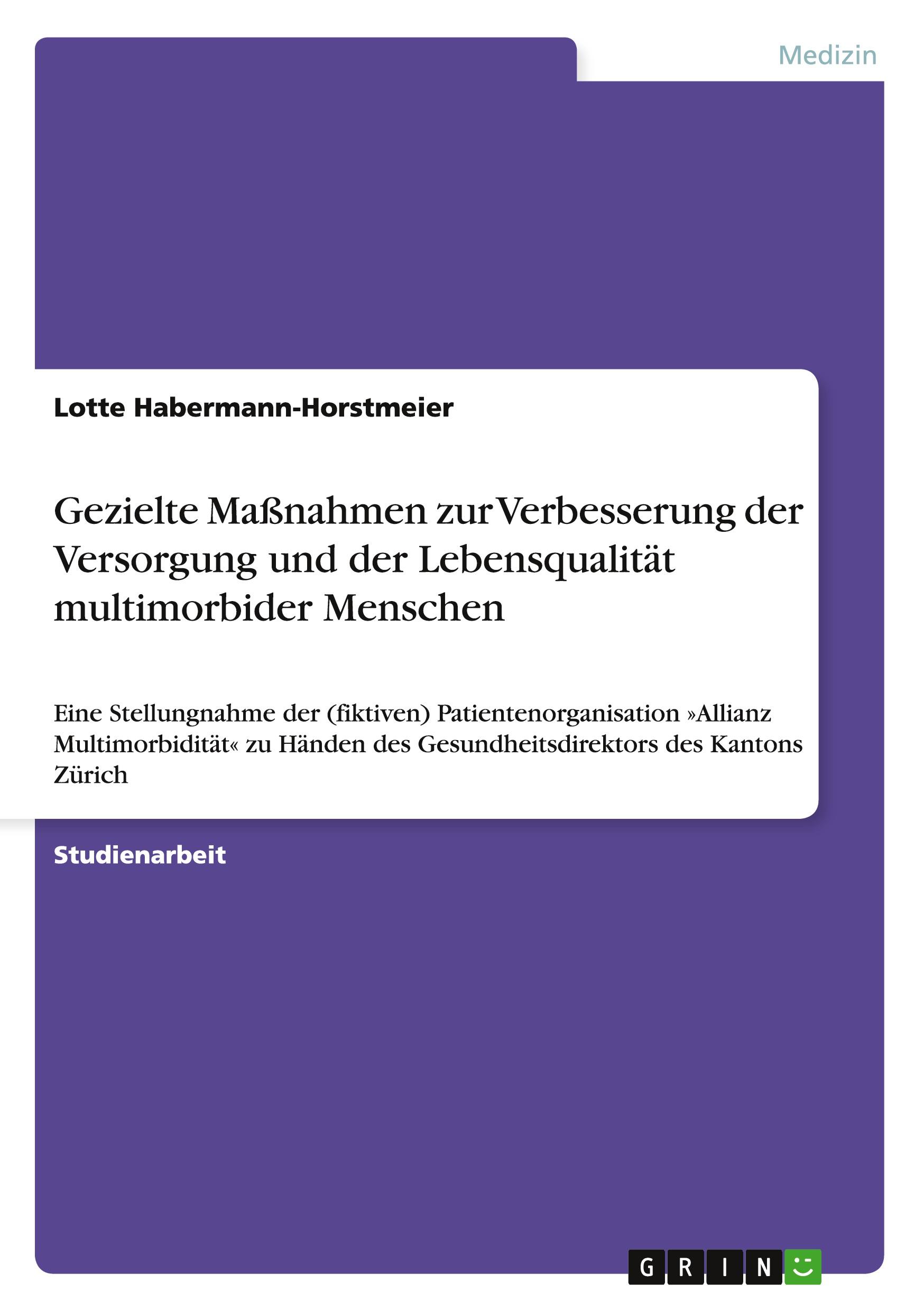 Vorderes Coverbild Gezielte Maßnahmen zur Verbesserung der Versorgung und der Lebensqualität multimorbider Menschen