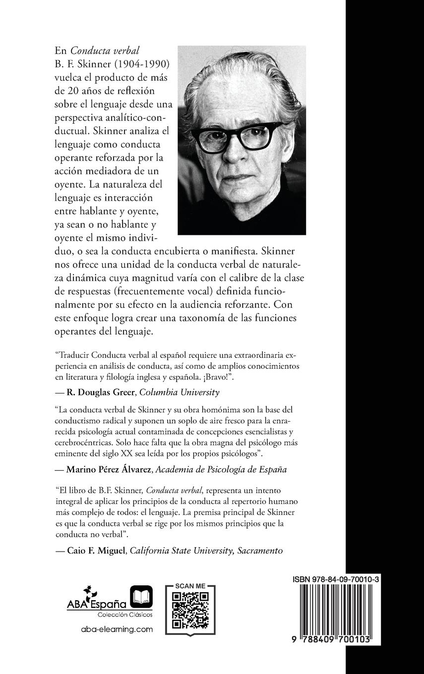 Rückseitencover Conducta Verbal [Tapas Duras]