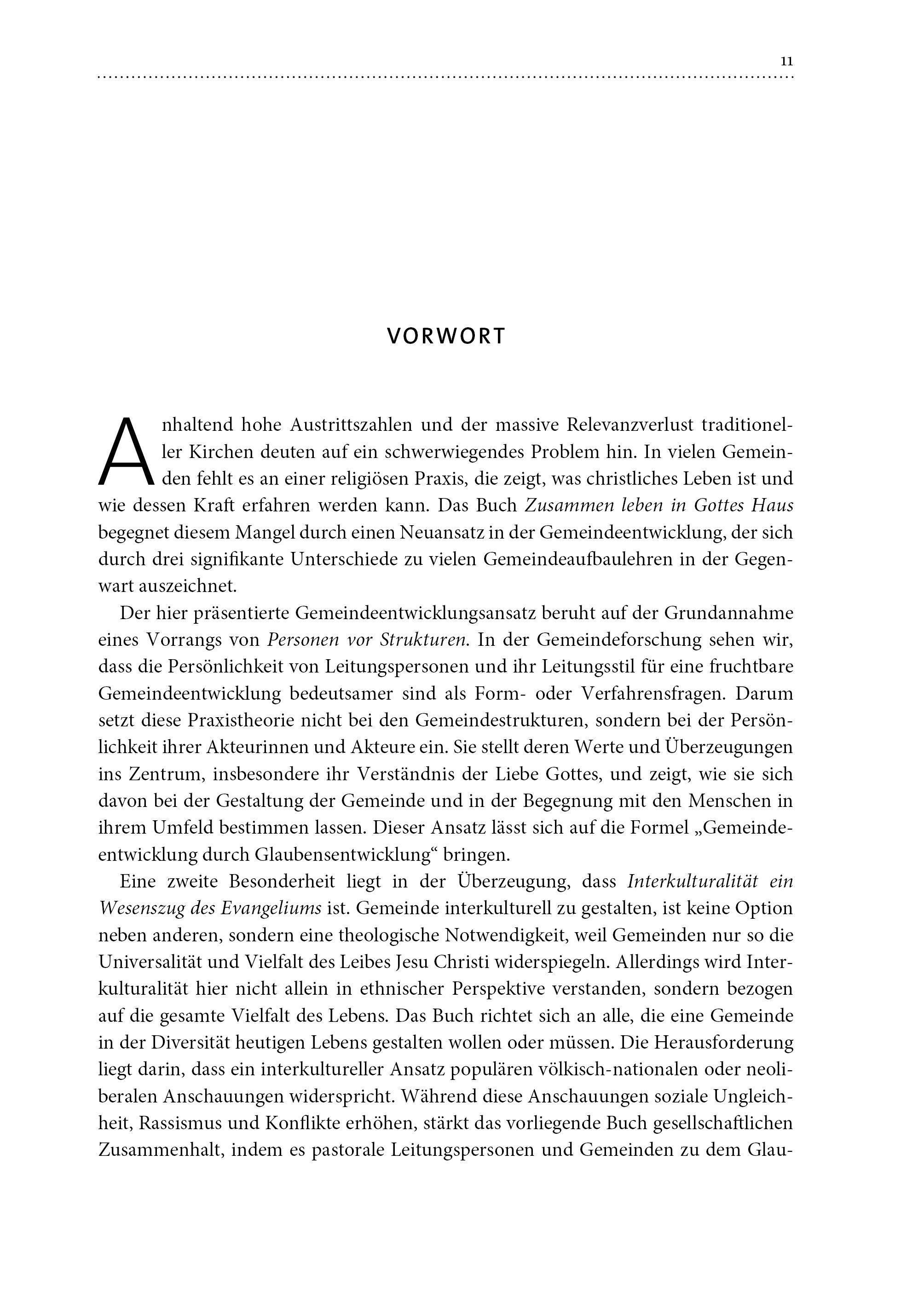 Beispielinhalt (Bild) Zusammen leben in Gottes Haus