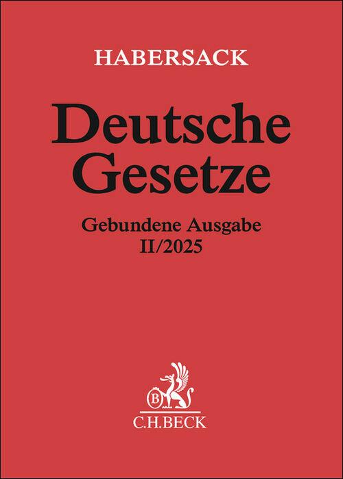 Vorderes Coverbild Deutsche Gesetze Gebundene Ausgabe II/2025