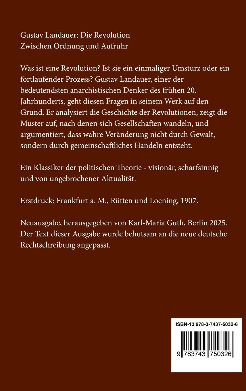 Rückseitencover Die Revolution