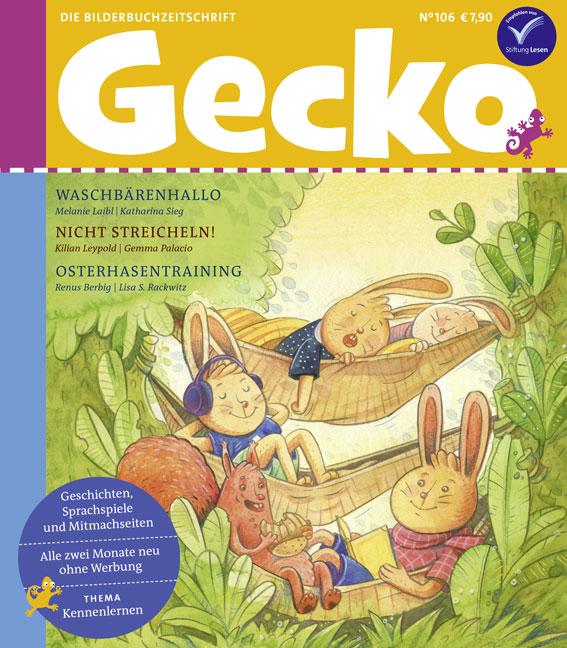 Vorderes Coverbild Gecko Kinderzeitschrift Band 106