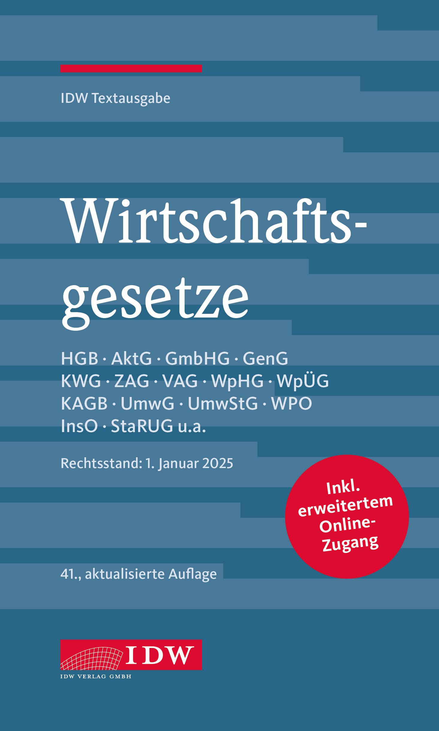 Vorderes Coverbild Wirtschaftsgesetze 2025