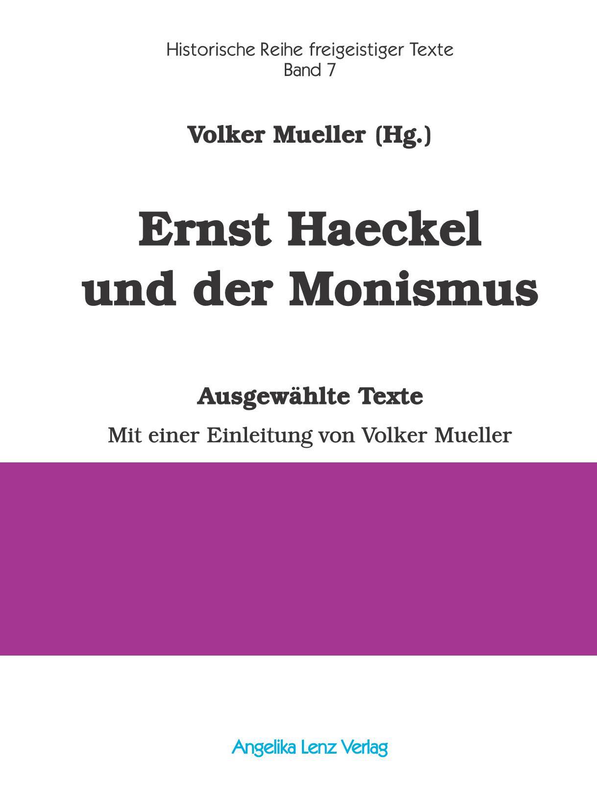 Vorderes Coverbild Ernst Haeckel und der Monismus