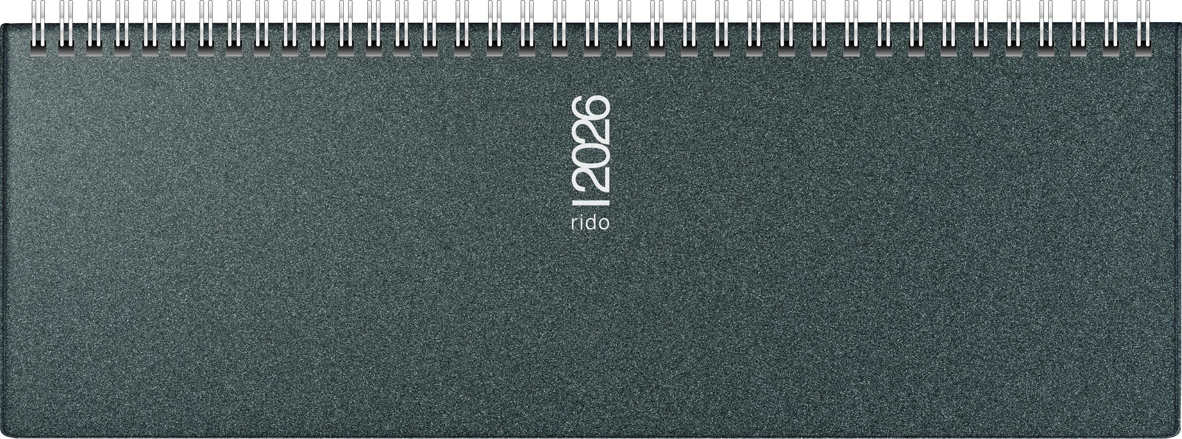 Vorderes Coverbild rido/idé 7036133906 | Querterminbuch Mod. septant 2026 | 305×105 mm, Kunststoff, grau