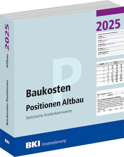 Vorderes Coverbild BKI Baukosten Positionen Altbau 2025