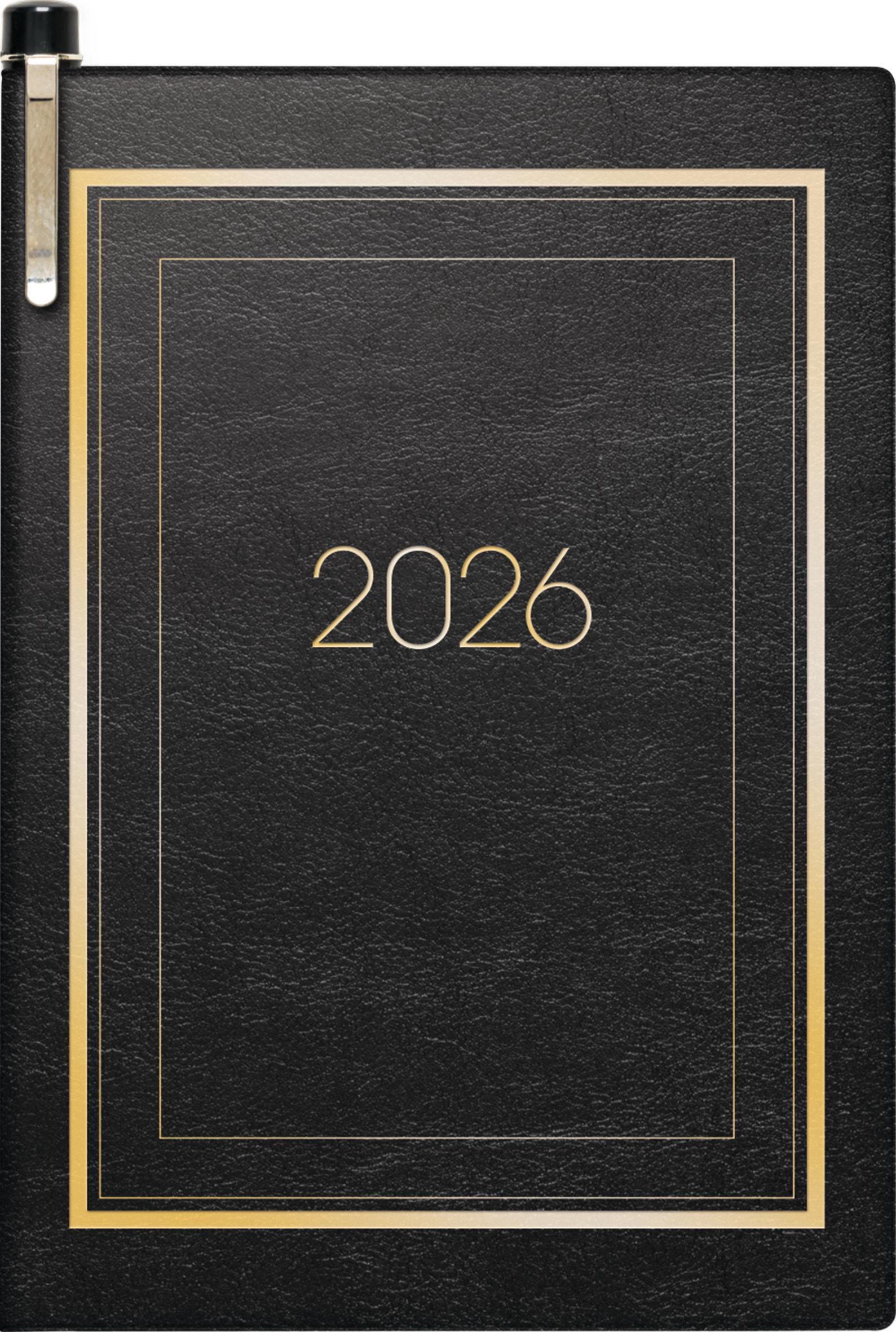 Vorderes Coverbild BRUNNEN 1071336906 | Taschenkalender Mod. 713 2026 | A7, Kunstleder, schwarz