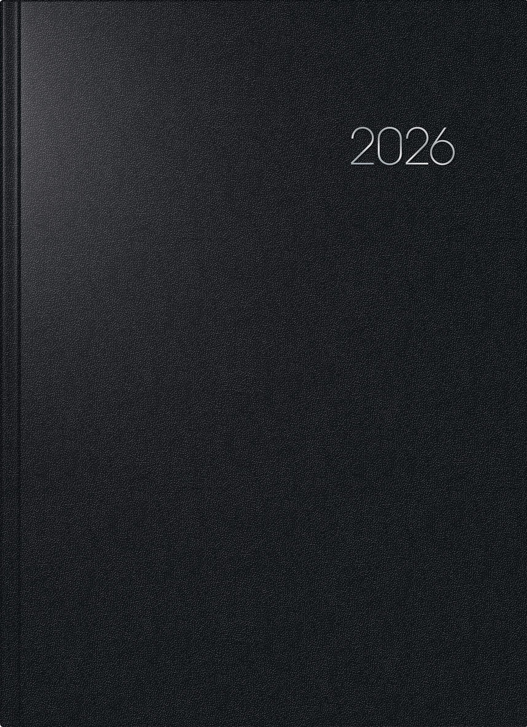 Vorderes Coverbild BRUNNEN 1078760906 | Buchkalender Mod. 787 2026 | A4, Kunststoff, schwarz
