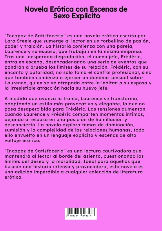 Rückseitencover Incapaz de Satisfacerla