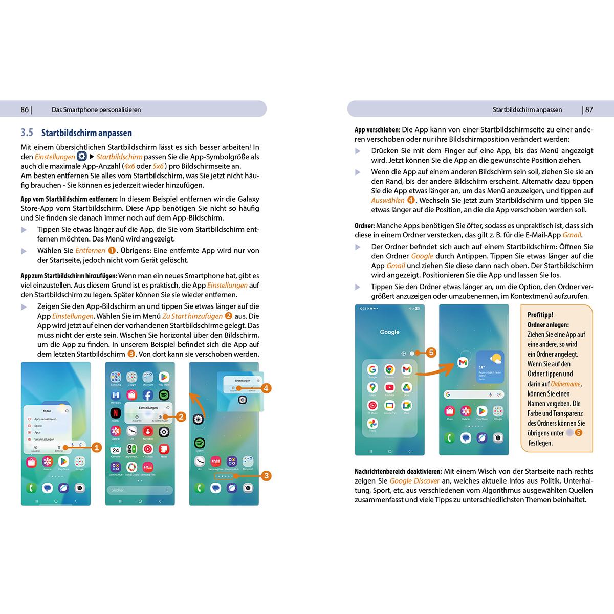Beispielinhalt (Bild) Samsung Galaxy A16 / A16 5G - Für Einsteiger ohne Vorkenntnisse