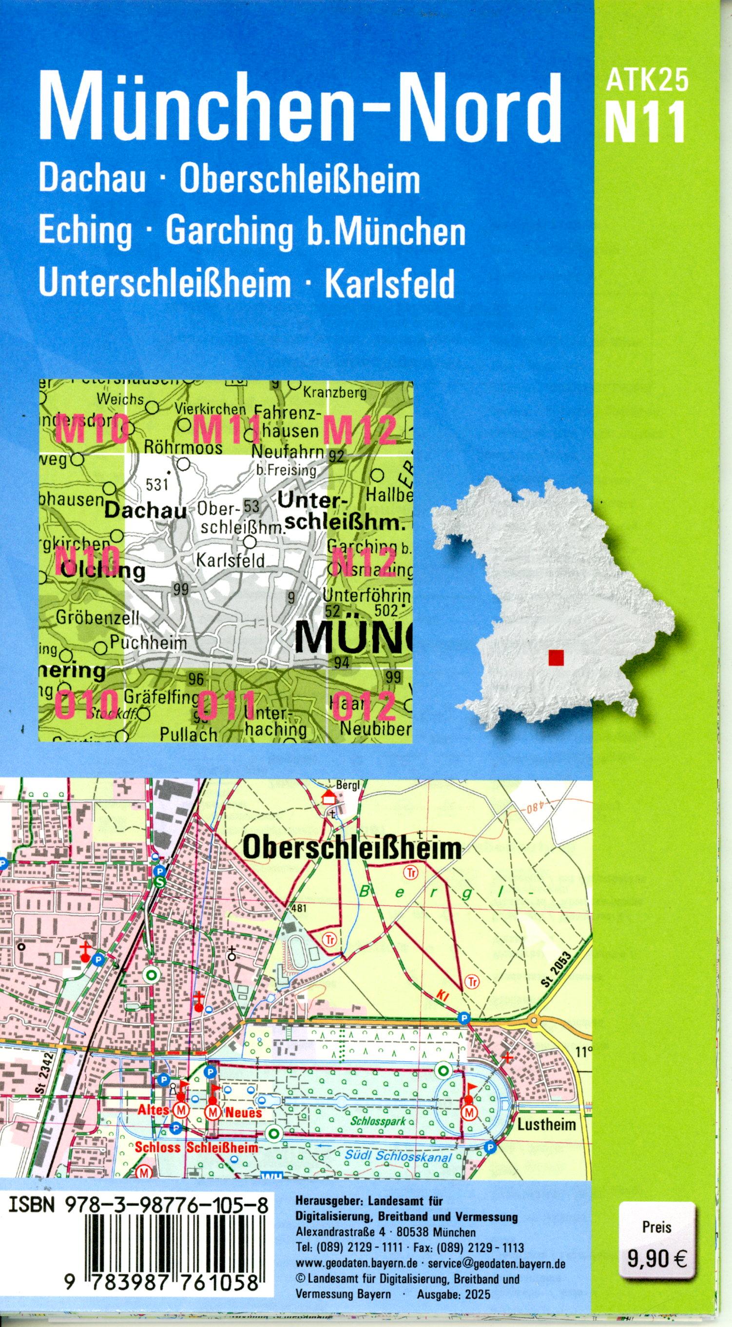 Beispielinhalt (Bild) ATK25-N11 München-Nord (Amtliche Topographische Karte 1:25000)