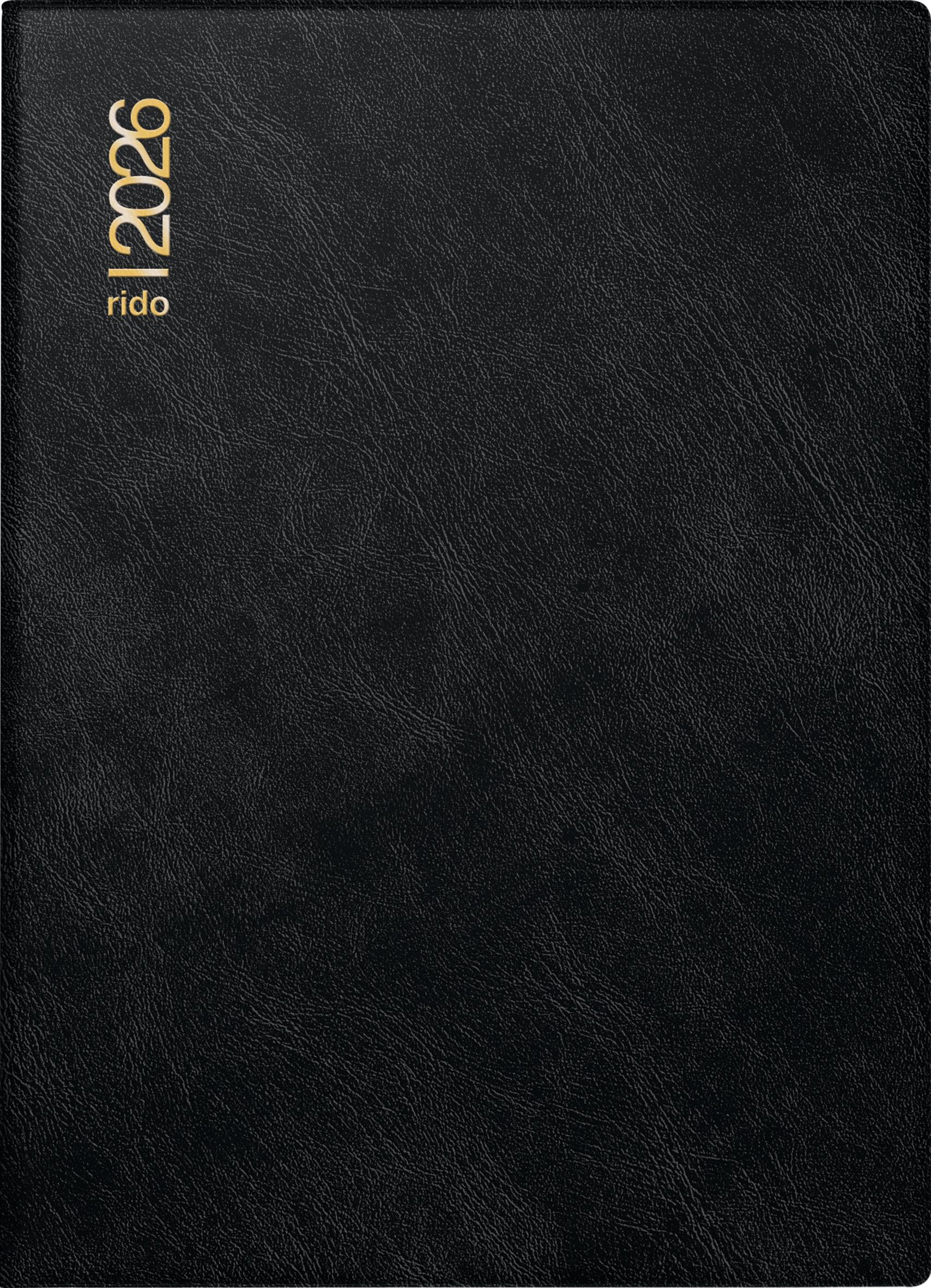 Vorderes Coverbild rido/idé 7018242906 | Taschenkalender Mod. Technik III 2026 | A6, Kunststoff, schwarz