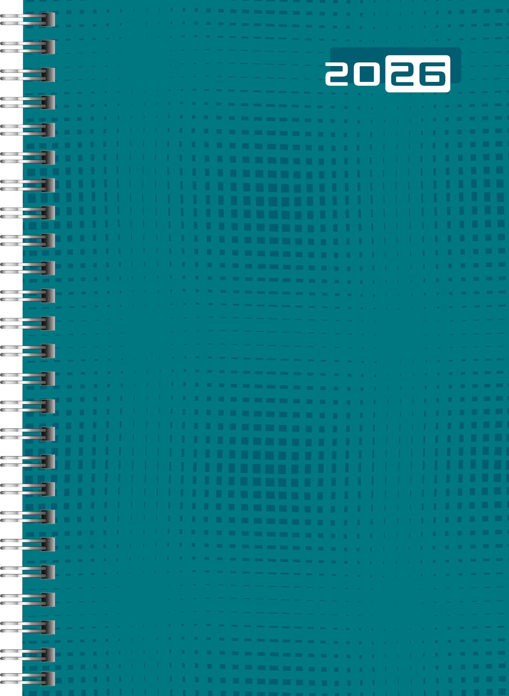 Vorderes Coverbild rido/idé 7021007046 | Buchkalender Mod. futura 2 2026 | A5, Papier, petrol