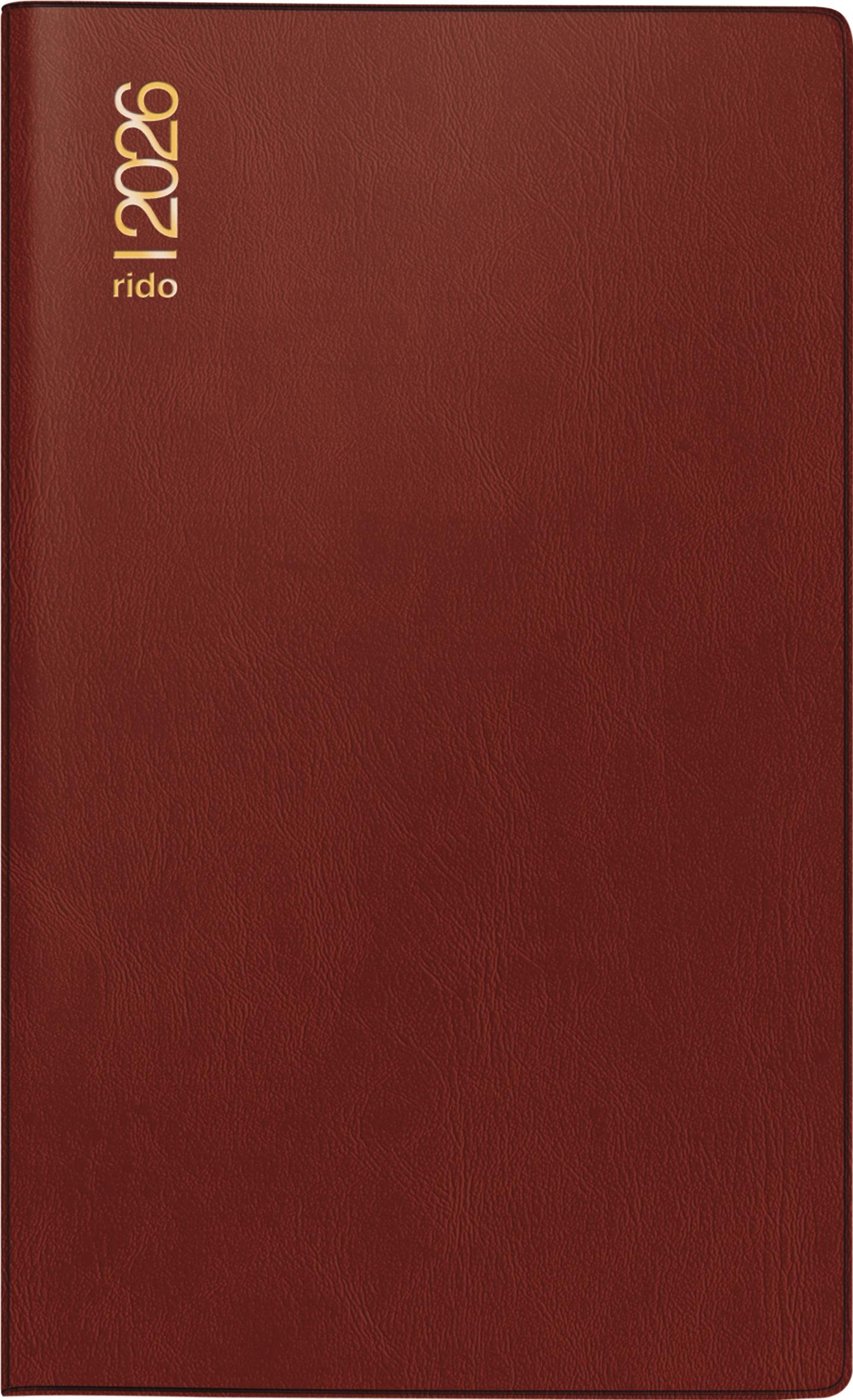 Vorderes Coverbild rido/idé 7046892296 | Taschenkalender Mod. M-Planer 2026 | A6, Kunststoff, bordeaux