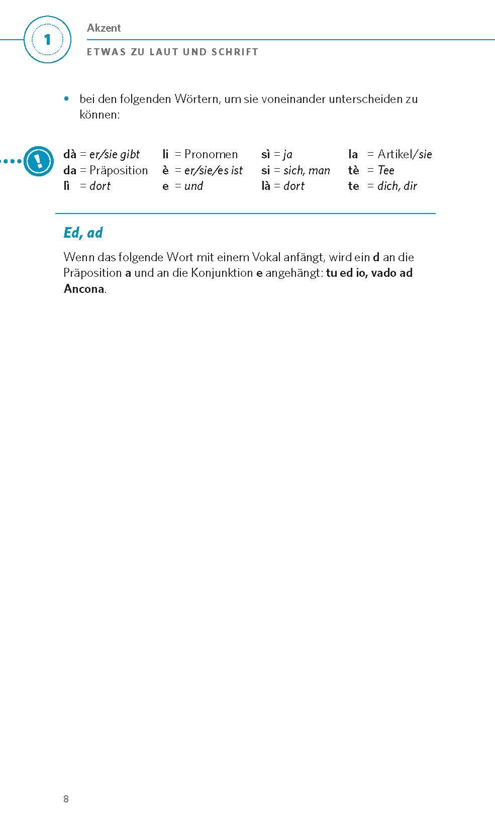 Beispielinhalt (Bild) PONS Grammatik kurz & bündig Italienisch