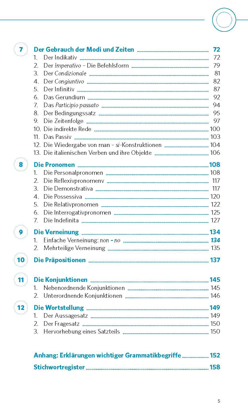 Beispielinhalt (Bild) PONS Grammatik kurz & bündig Italienisch