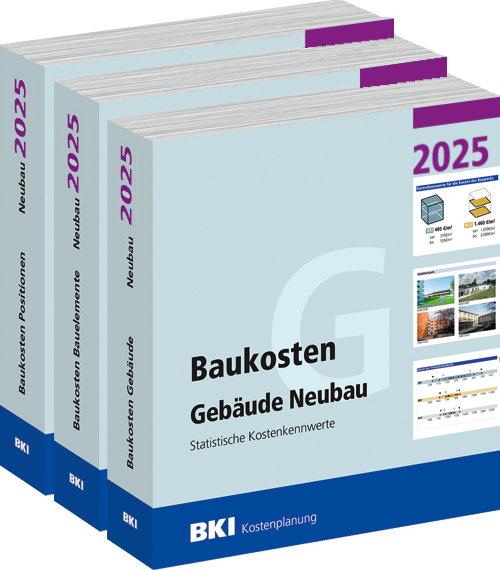 Vorderes Coverbild BKI Baukosten Gebäude + Positionen + Bauelemente Neubau 2025 - Kombi Teil 1-3