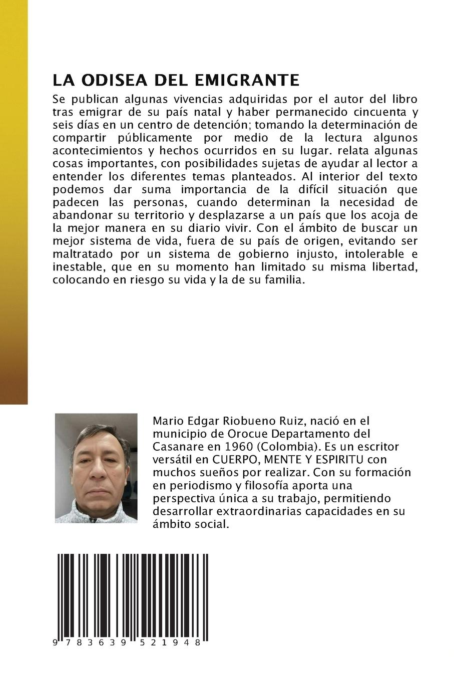Rückseitencover LA ODISEA DEL EMIGRANTE