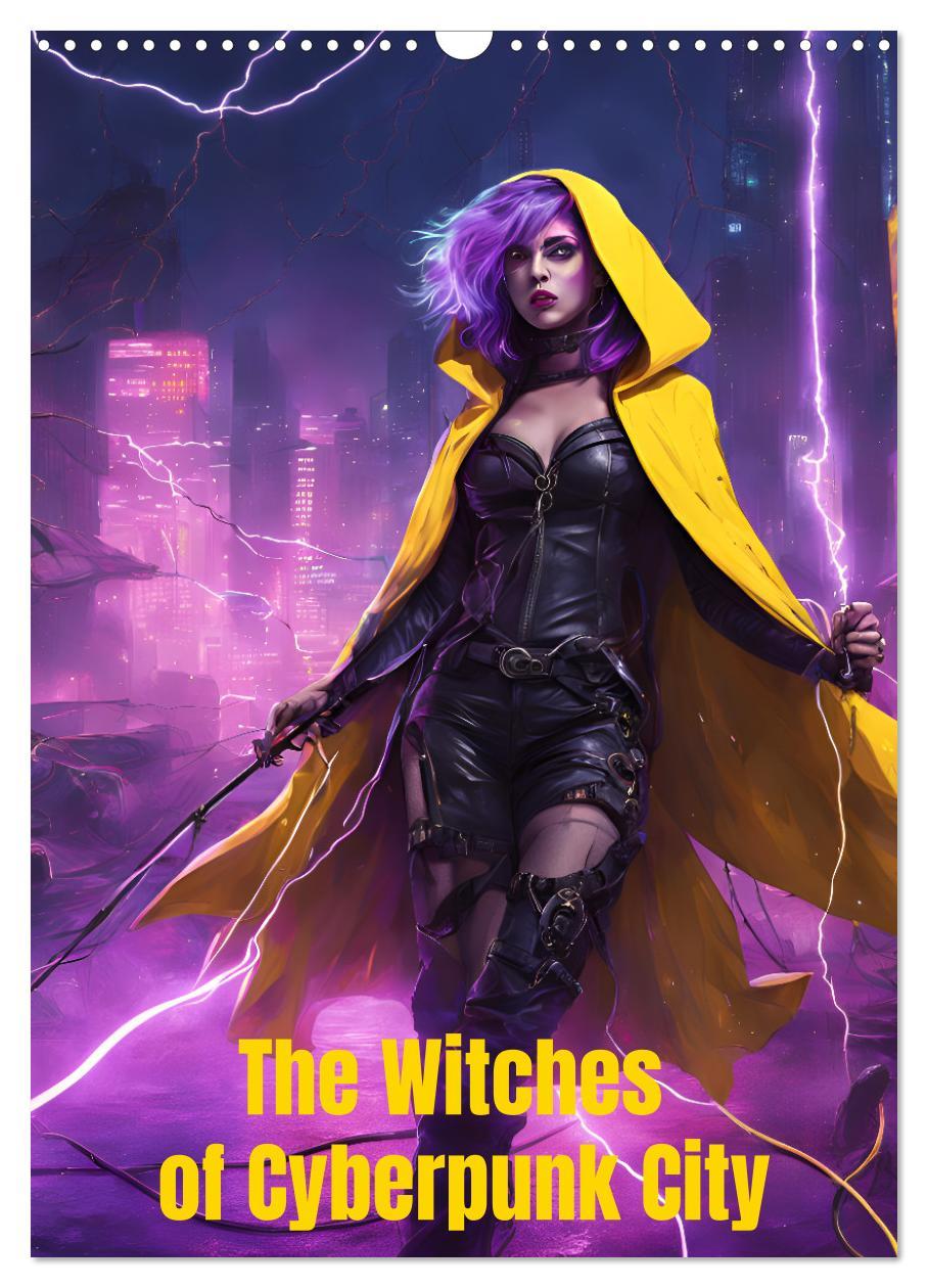 Vorderes Coverbild The Witches of Cyberpunk City (Wall Calendar 2026 DIN A3 portrait), CALVENDO 12 Month Wall Calendar