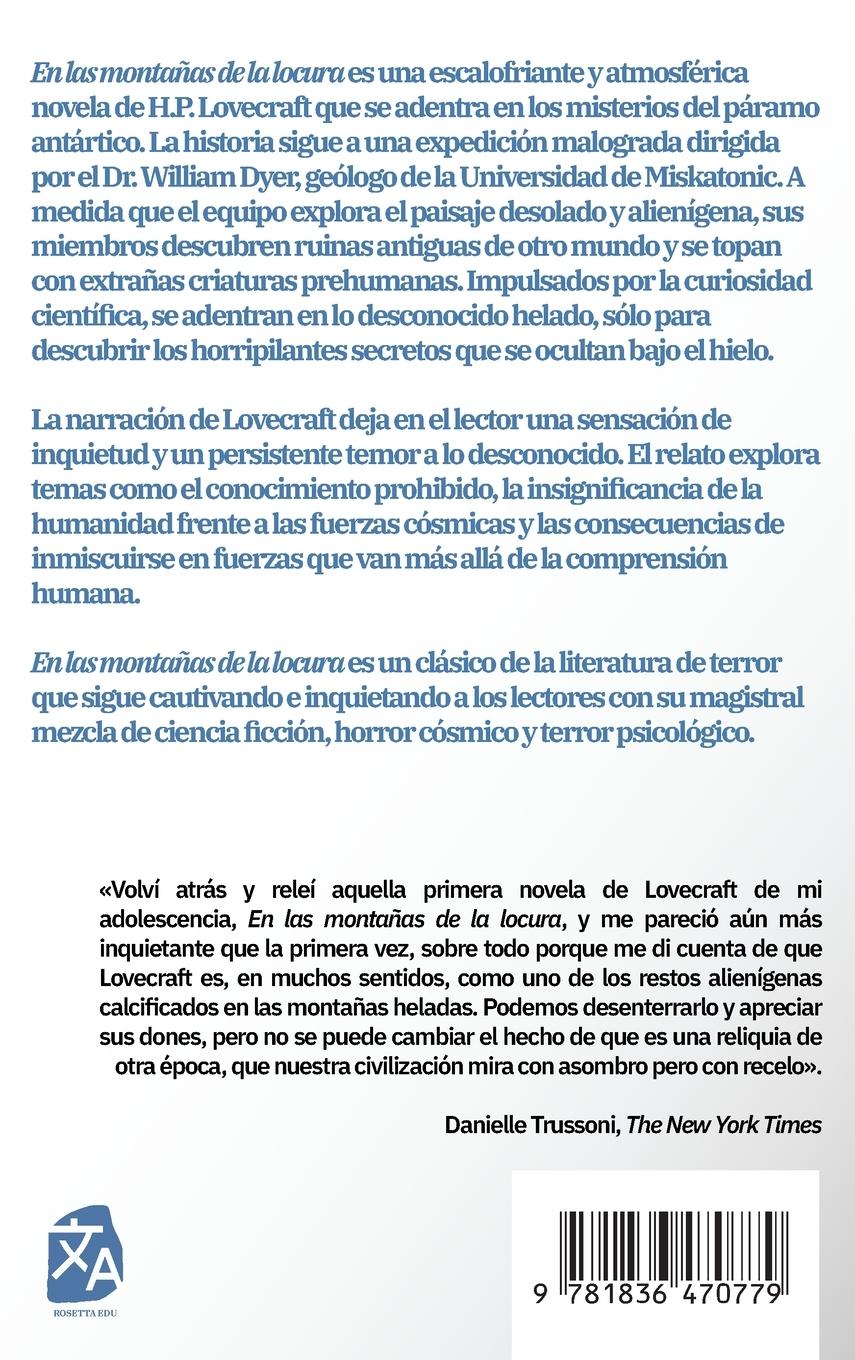 Rückseitencover En las montañas de la locura