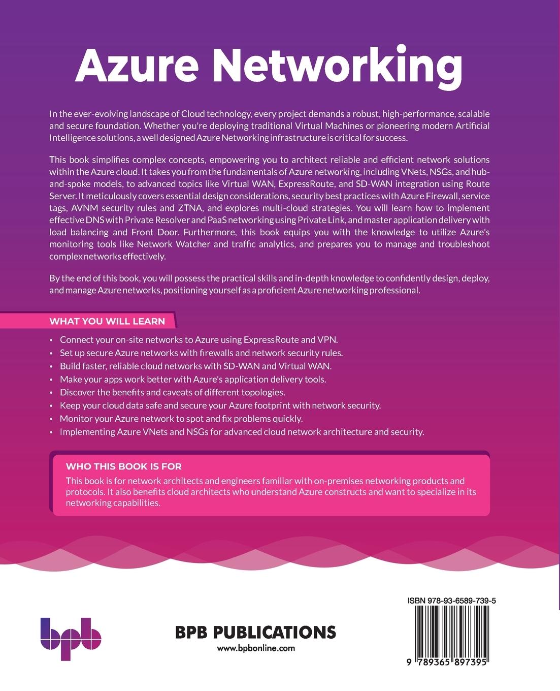 Rückseitencover Azure Networking