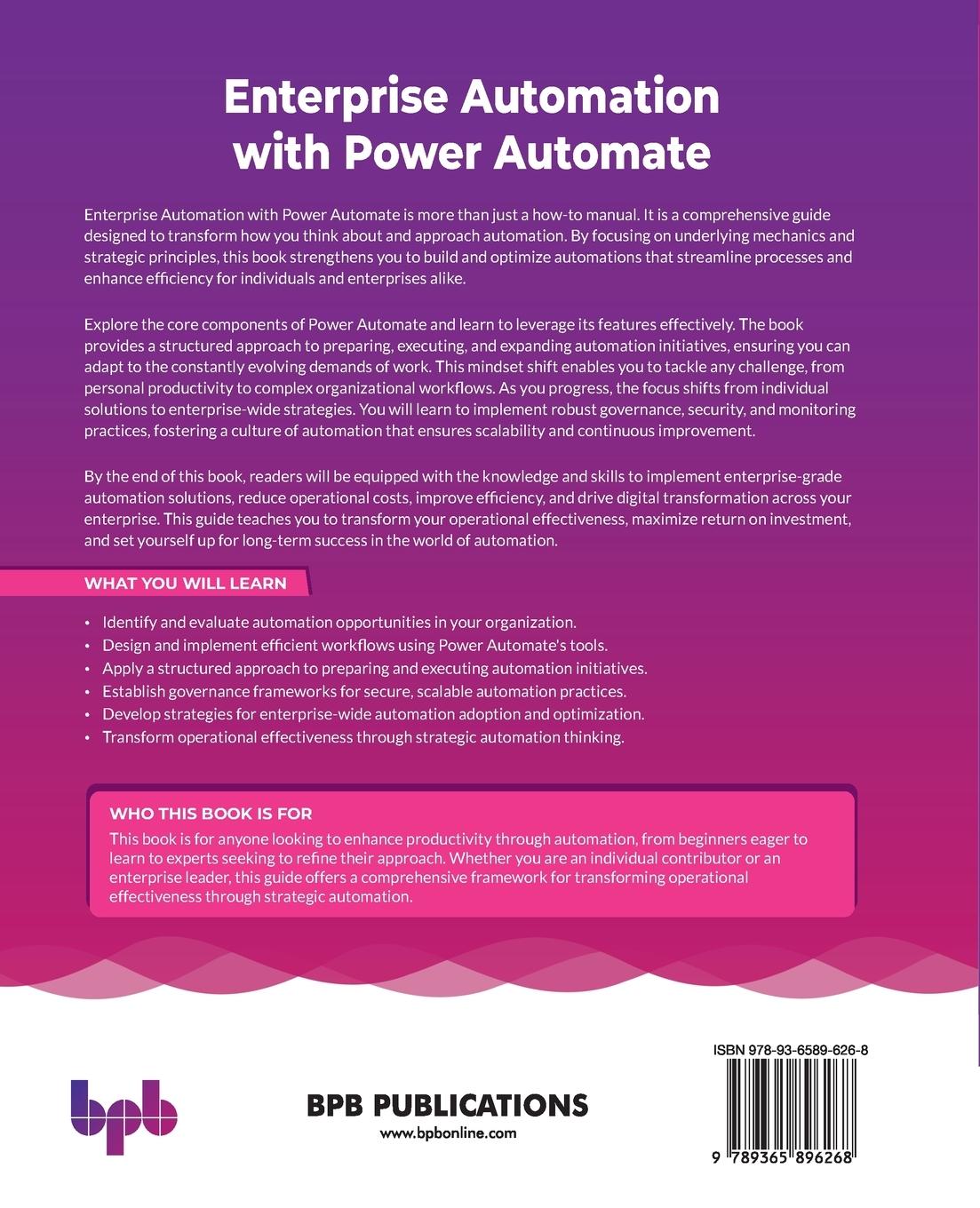 Rückseitencover Enterprise Automation with Power Automate