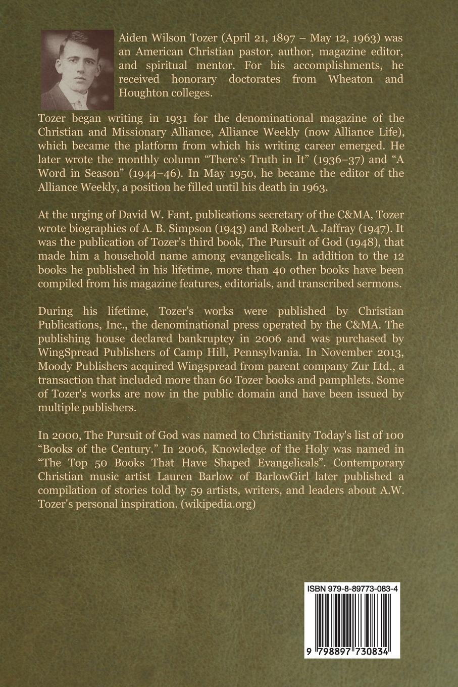 Rückseitencover The Pursuit of God