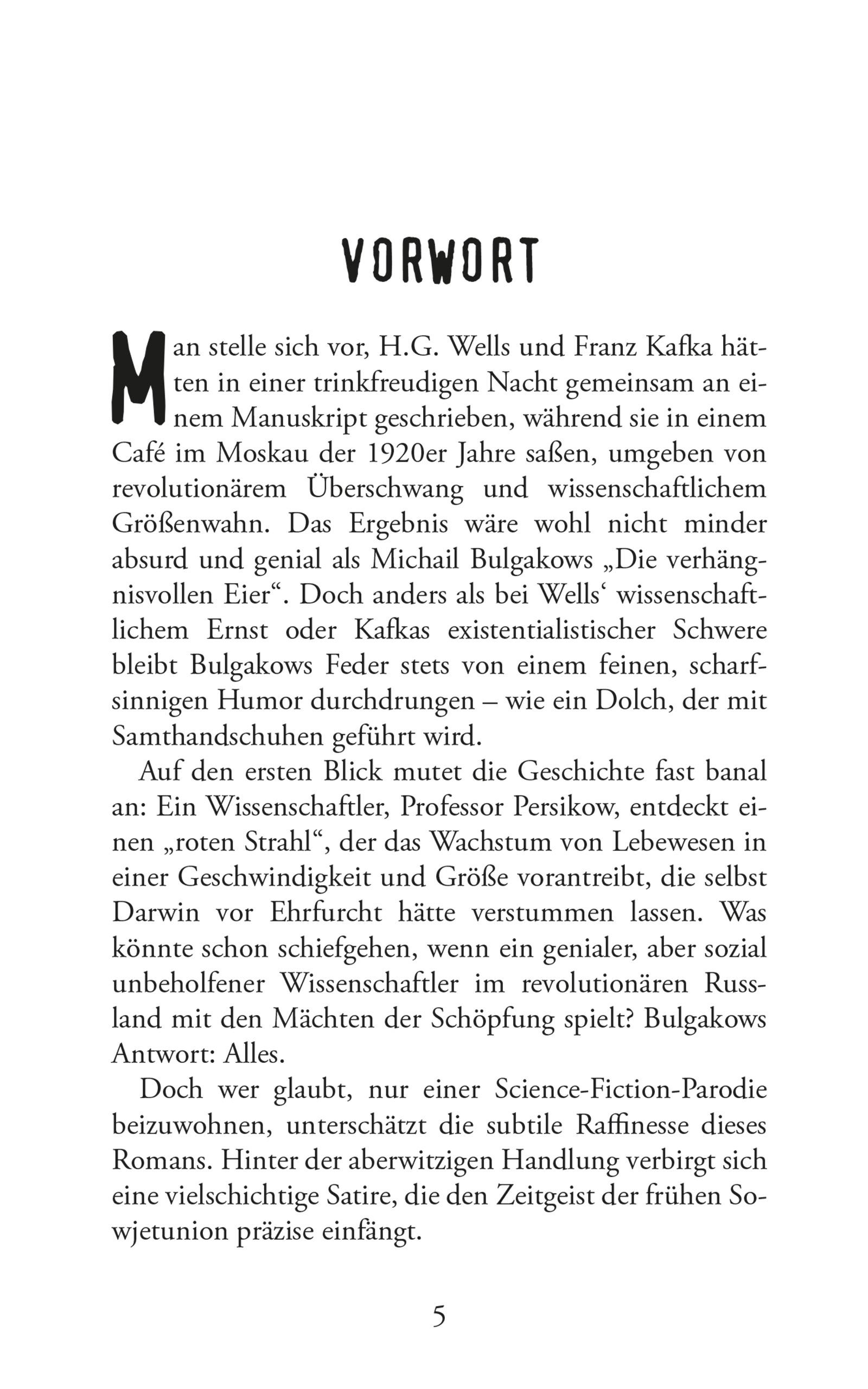 Beispielinhalt (Bild) Die verhängnisvollen Eier. Michail Bulgakow