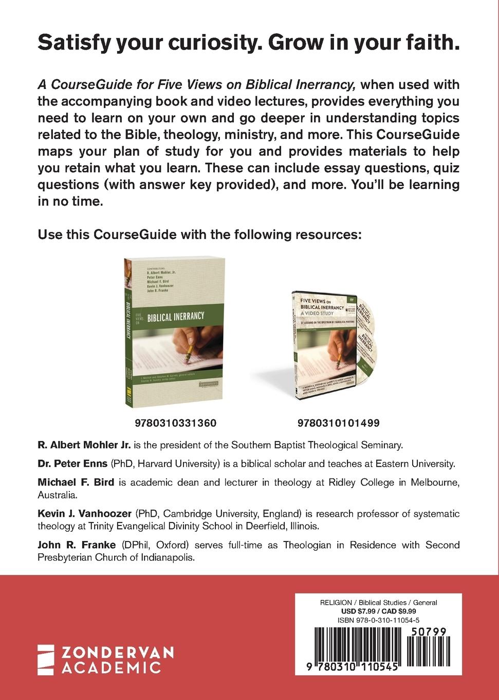 Rückseitencover A CourseGuide for Five Views on Biblical Inerrancy