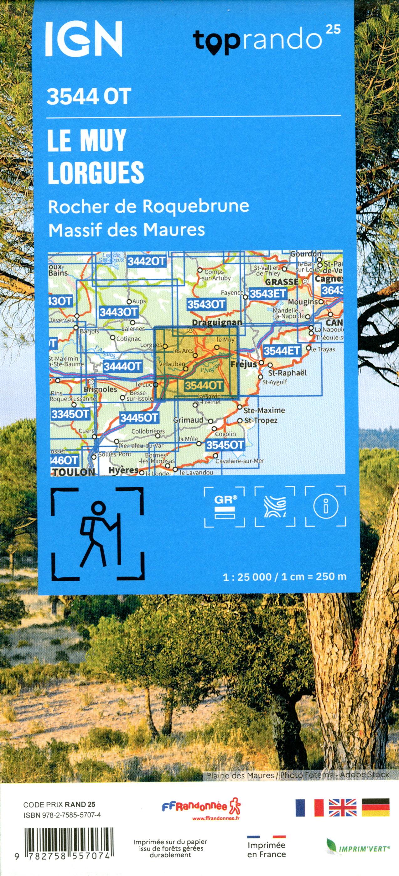 Beispielinhalt (Bild) 3544OT Le Muy - Lorgues - Montagne de Roquebrune - Massif des