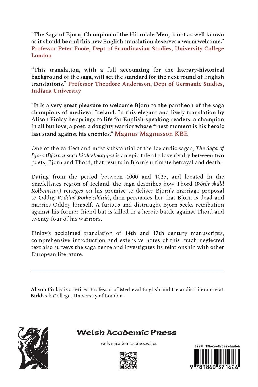 Rückseitencover The Saga of Bjorn - Champion of the Men of Hitardale