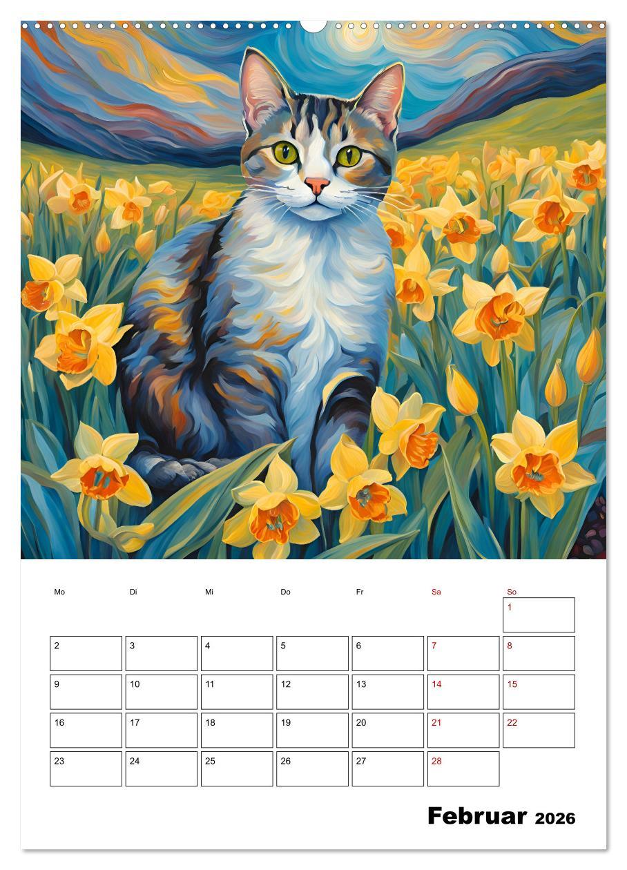Beispielinhalt (Bild) Katzenmagie (Wandkalender 2026 DIN A2 hoch), CALVENDO Monatskalender
