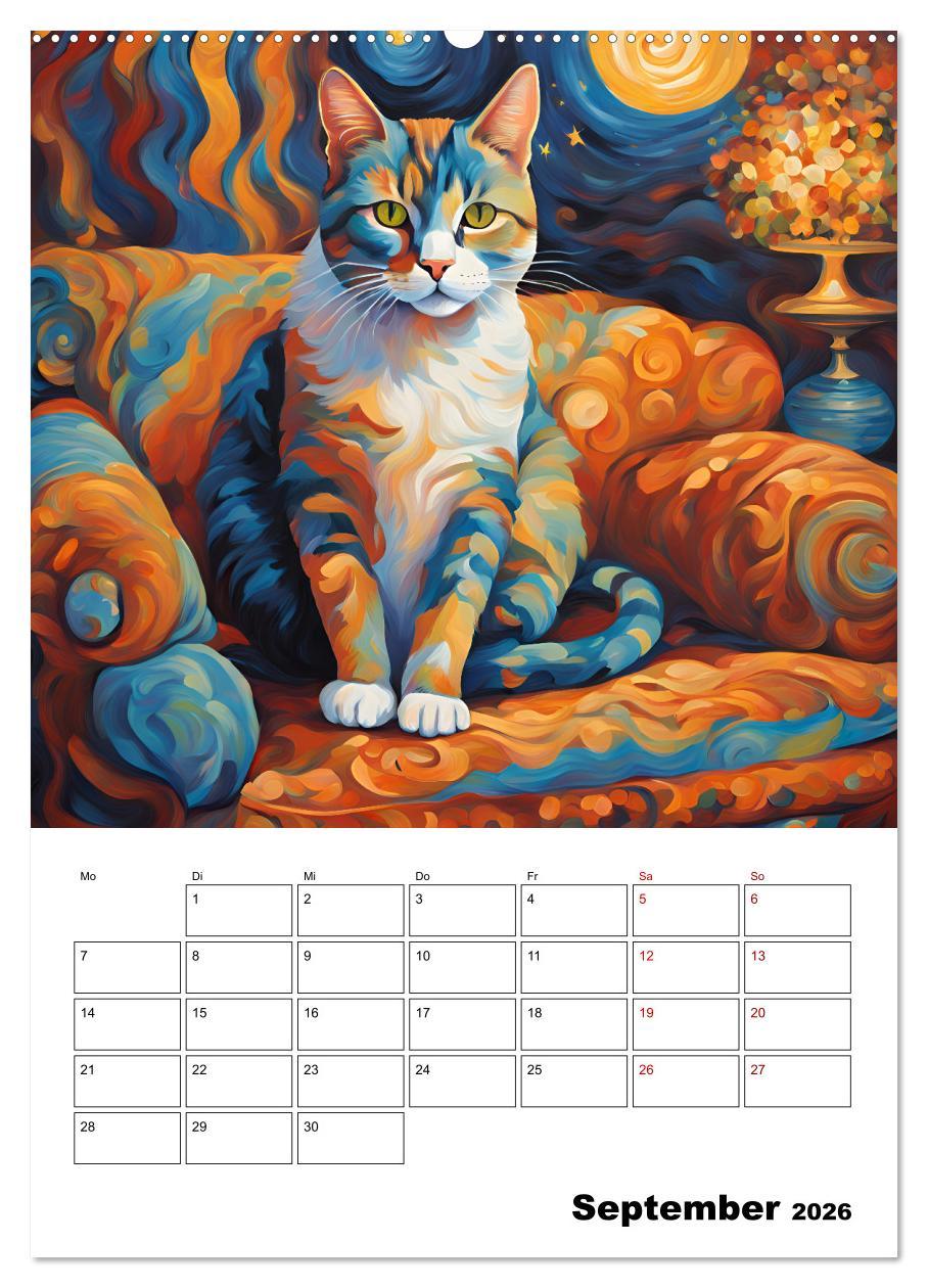 Beispielinhalt (Bild) Katzenmagie (Wandkalender 2026 DIN A2 hoch), CALVENDO Monatskalender