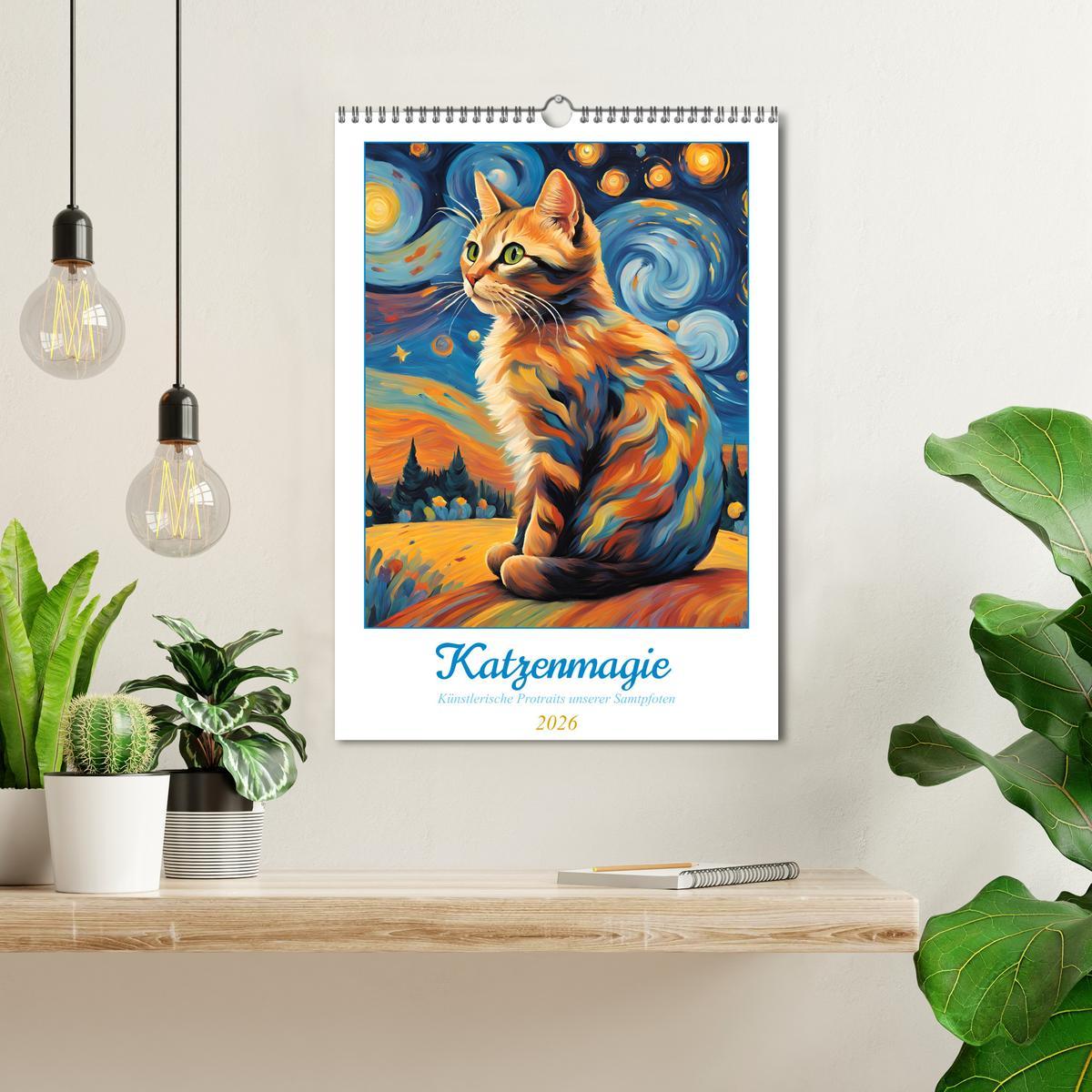 Beispielinhalt (Bild) Katzenmagie (Wandkalender 2026 DIN A3 hoch), CALVENDO Monatskalender