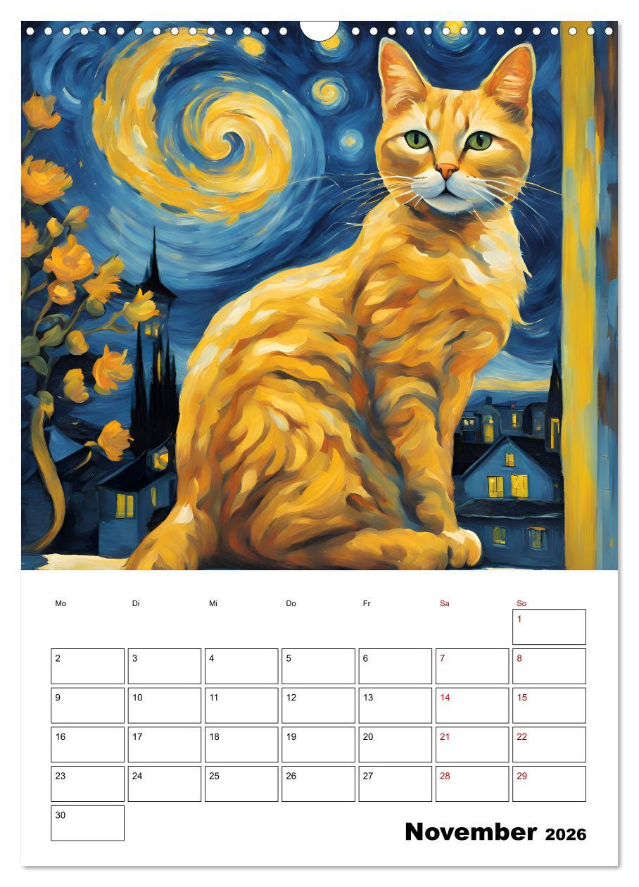 Beispielinhalt (Bild) Katzenmagie (Wandkalender 2026 DIN A3 hoch), CALVENDO Monatskalender