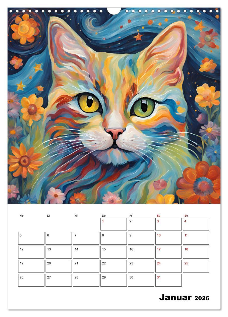 Beispielinhalt (Bild) Katzenmagie (Wandkalender 2026 DIN A3 hoch), CALVENDO Monatskalender