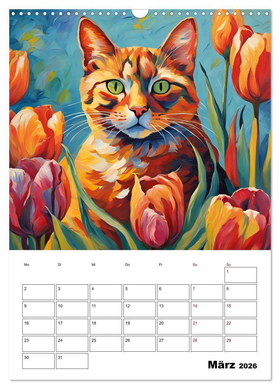 Beispielinhalt (Bild) Katzenmagie (Wandkalender 2026 DIN A3 hoch), CALVENDO Monatskalender