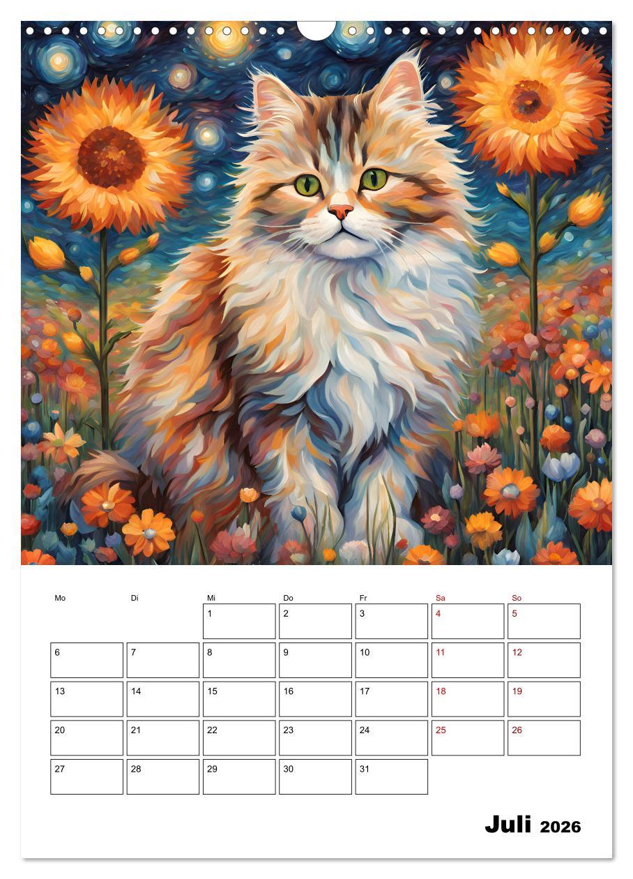 Beispielinhalt (Bild) Katzenmagie (Wandkalender 2026 DIN A3 hoch), CALVENDO Monatskalender