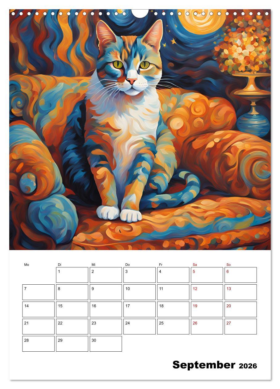 Beispielinhalt (Bild) Katzenmagie (Wandkalender 2026 DIN A3 hoch), CALVENDO Monatskalender